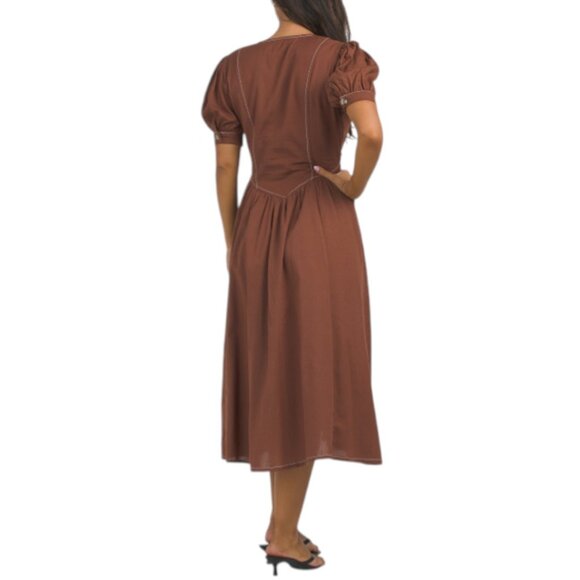 US TOGETHER Contrast Stitching Maxi Dress - Picture 2 of 2